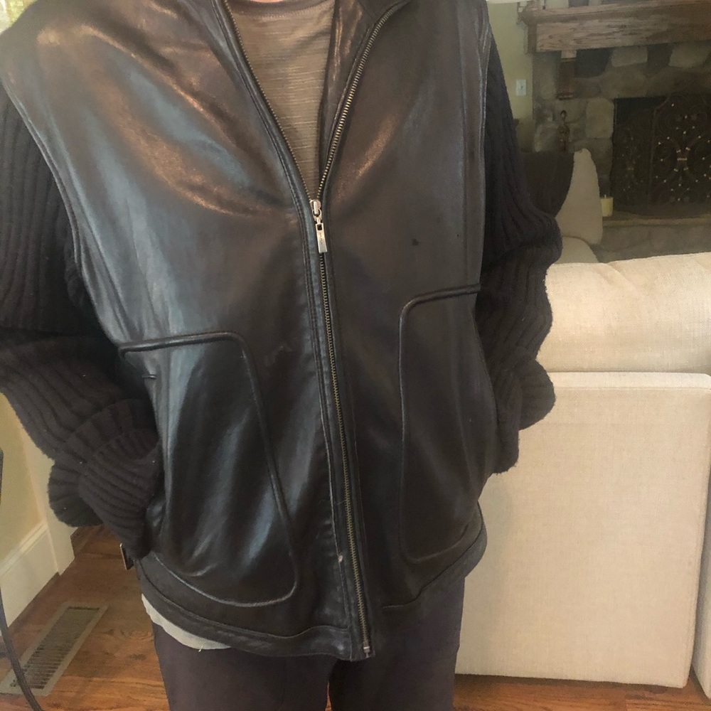 Black men’s leather jacket